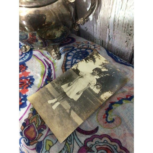Antique Photo Young Girl Black & White 2 7/8” x 4” - Picture 4 of 10